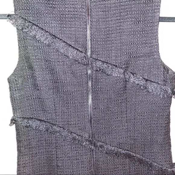 Talbots Black Tweed Fringed Sleeveless Dress Career Cocktail Party - Picture 7 of 10